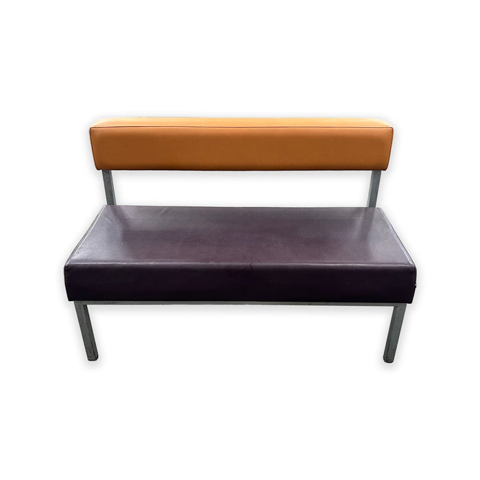 Large Leather Lounge Bench (Orange/Purple)