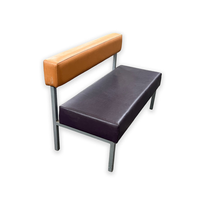 Small Leather Lounge Bench (Orange/Purple)
